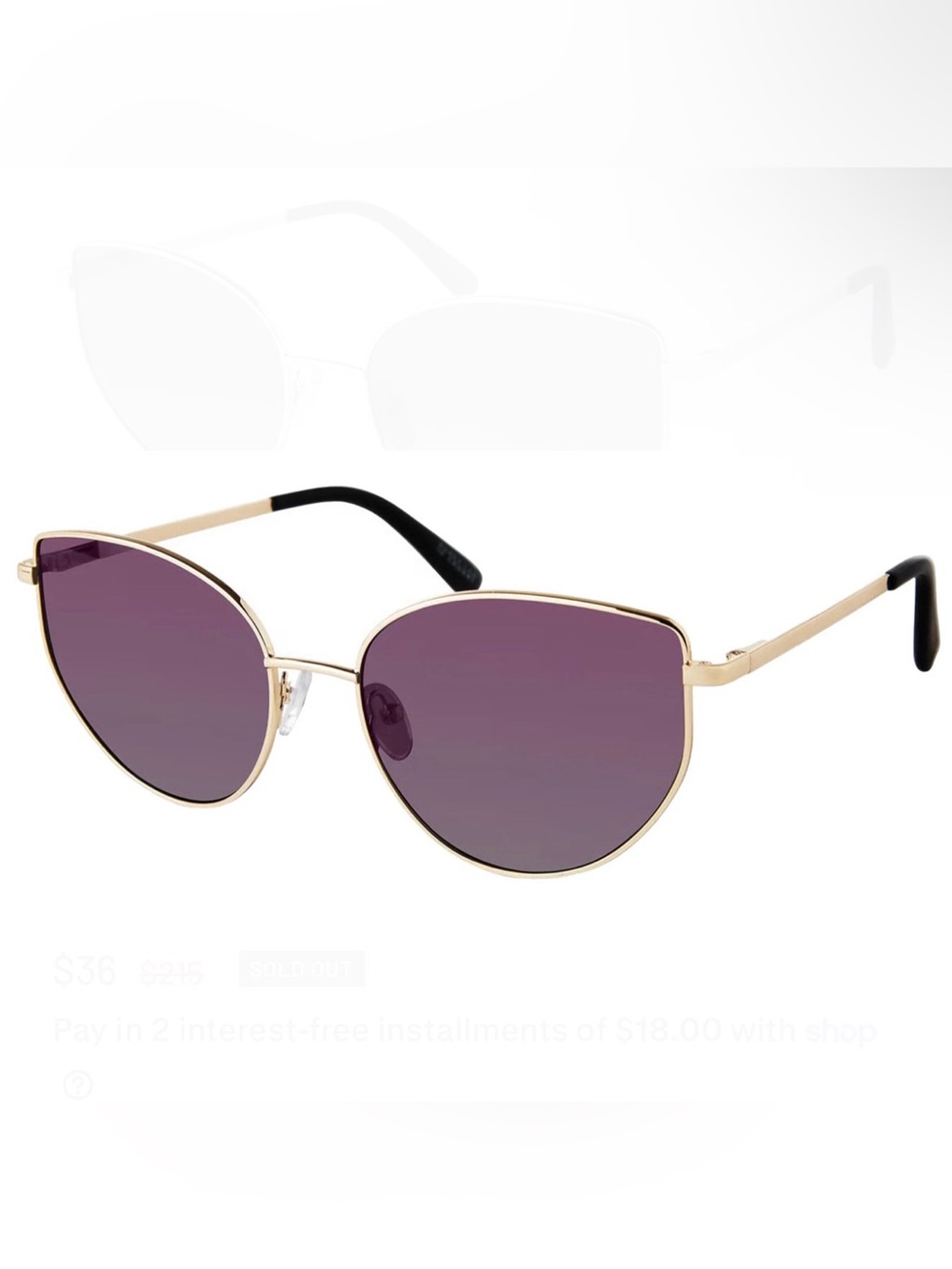 Derek Lam Kirby 10 Crosby Sunglasses Purple & Gold